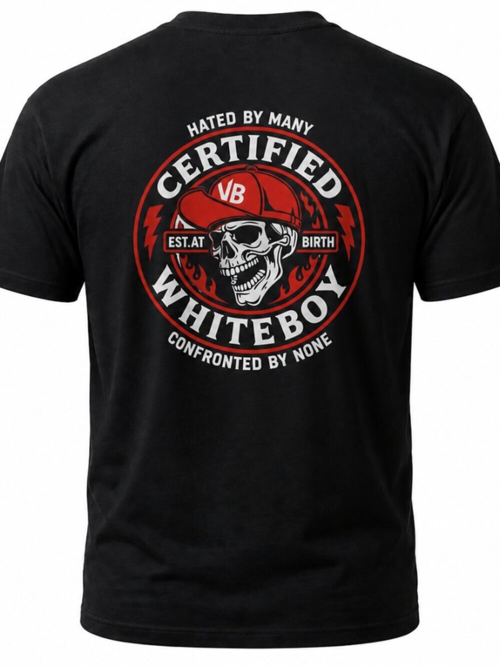 Certified Whiteboy est. at birth T-shirt Mens Multiple Sizes Black Cotton